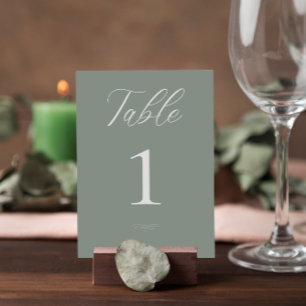 Italian Watercolor Sage Green House Wedding  Table Number