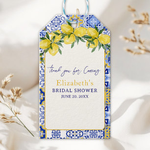 Italian watercolor tiles with lemon, Bridal Shower Gift Tags