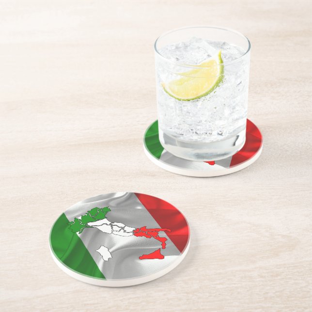 Italian waving flag coaster (Side)
