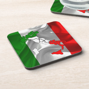Italian waving flag coaster