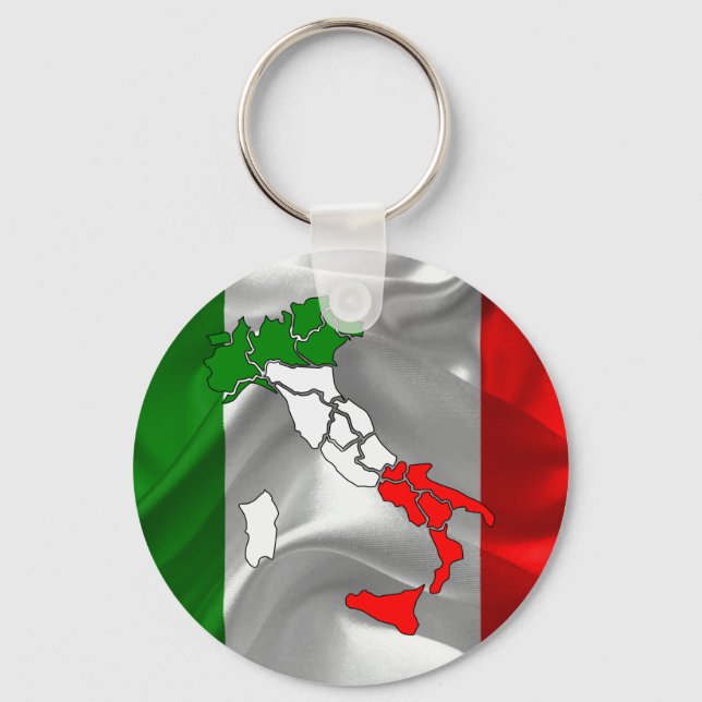 Italian waving flag key ring (Front)
