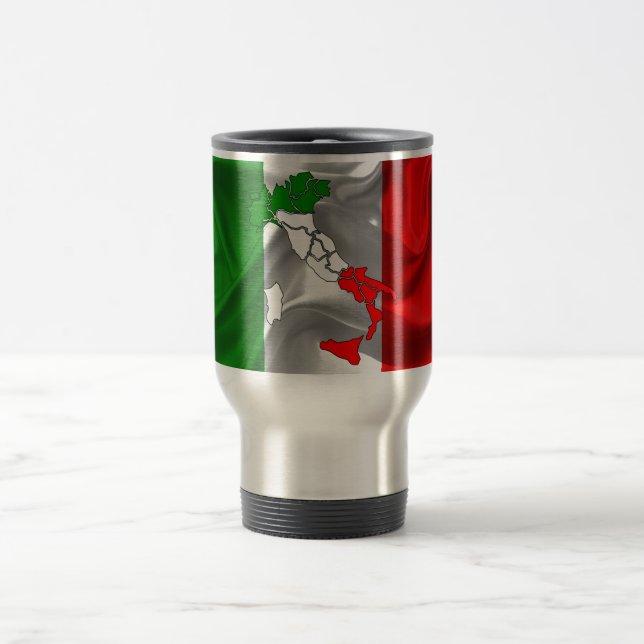 Italian waving flag travel mug (Center)