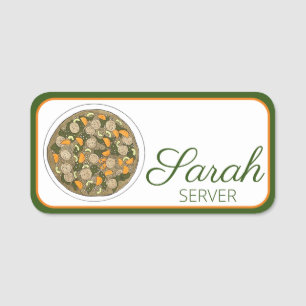 Italian Wedding Soup Restaurant Cafe Food Cuisine Name Tag