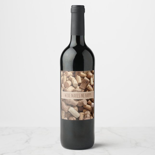 Italian Wine Corks Digital Custom  Wine Label (Front)