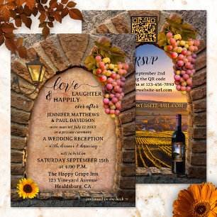 Italian Wine Happily Ever After Wedding Invitation