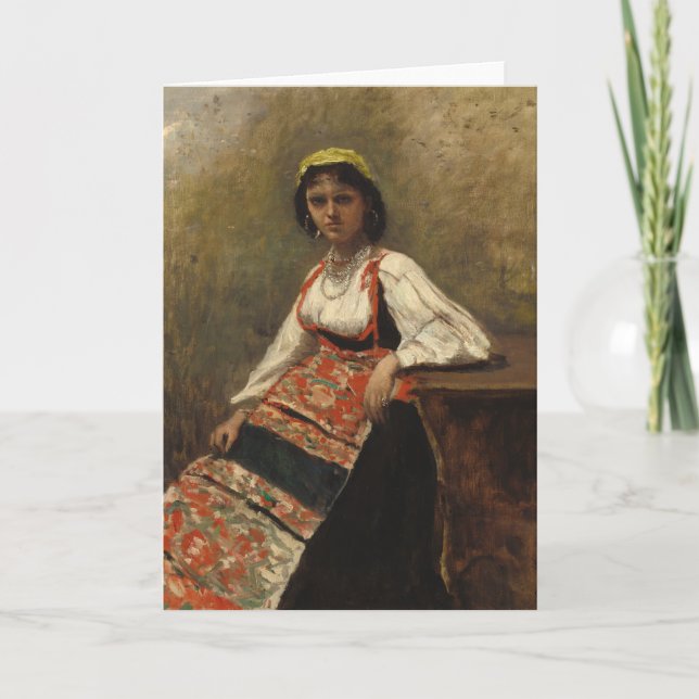 Italian Woman (La Morieri) by Corot Card (Front)