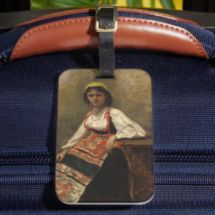 Italian Woman (La Morieri) by Corot Luggage Tag