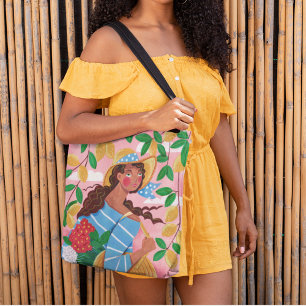 Italian Woman Summer Beach Vacation Tote Bag