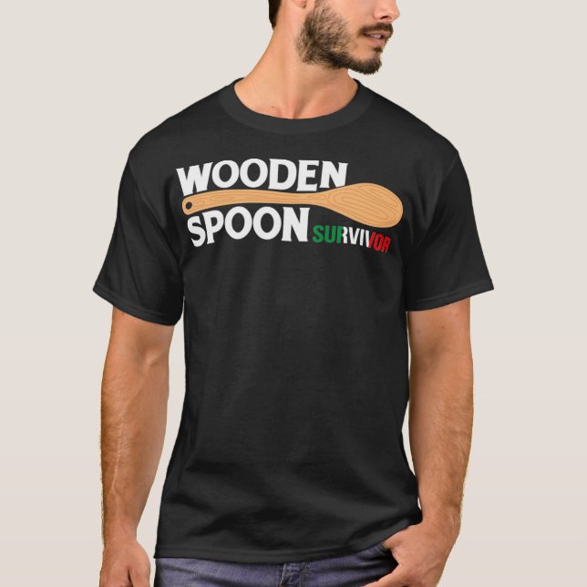 Italian Wooden Spoon Survivor Childhood Memories P T-Shirt (Front)