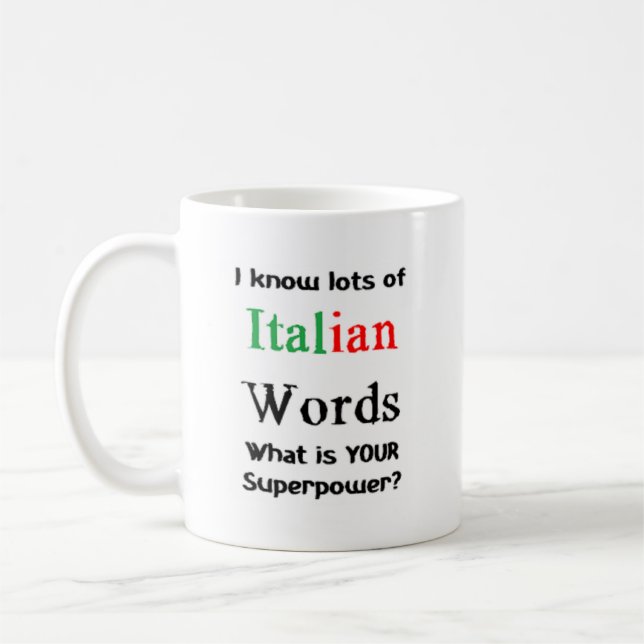 italian words coffee mug (Left)