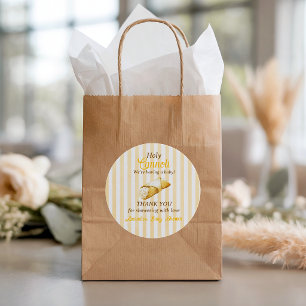 Italian Yellow Bow Cannoli Baby Shower Decor Classic Round Sticker