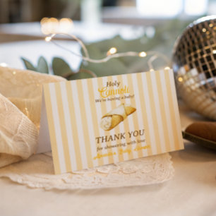Italian Yellow Bow Cannoli Baby Shower Decor Thank You Card
