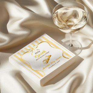 Italian Yellow Bow Holy Cannoli Baby Shower Napkin