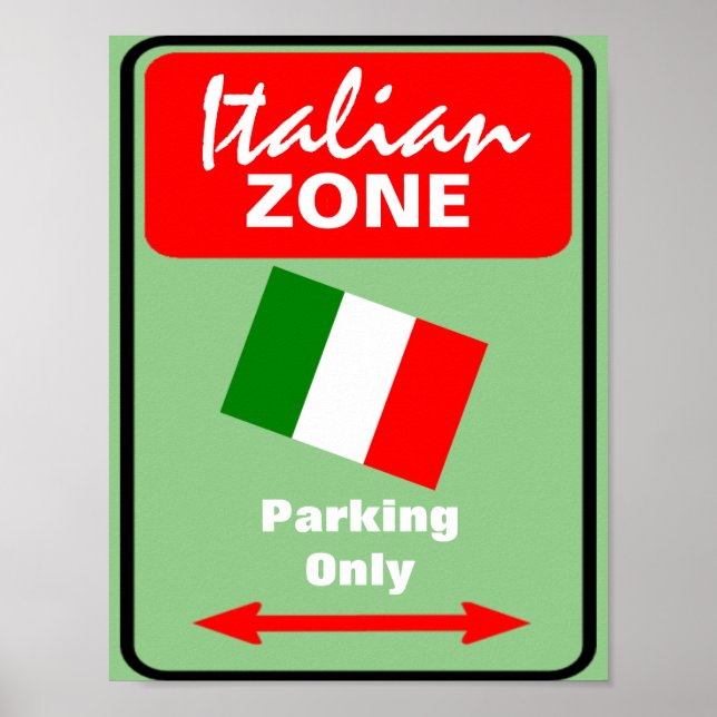 Italian Zone Parking Sign (Front)