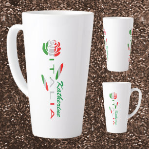 Italiana Flag Rose Personalised Large Latte Mug