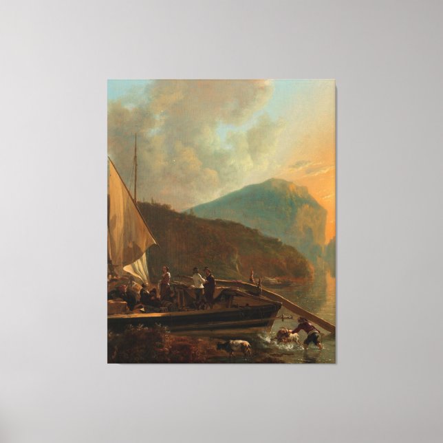 Italianate River Landscape, Adam Pijnacker, c. 165 Canvas Print (Front)
