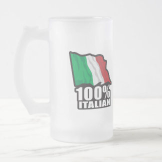 Italians Love Makes the World Go round Frosted Glass Beer Mug