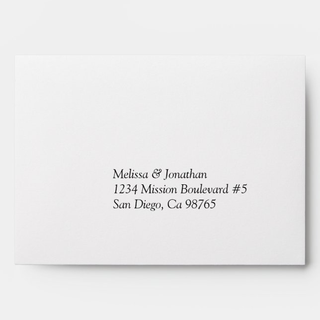 Italic simply beauty pre filled address RSVP Envelopes (Front)