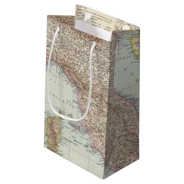 Italien nordliche Halfte, Map of North Italy Small Gift Bag (Back Angled)