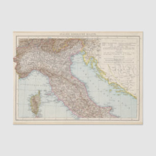 Italien nordliche Halfte, Map of North Italy Tissue Paper