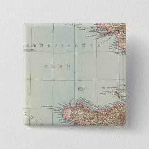 Italien sudliche Halfte, Map of South Italy 15 Cm Square Badge