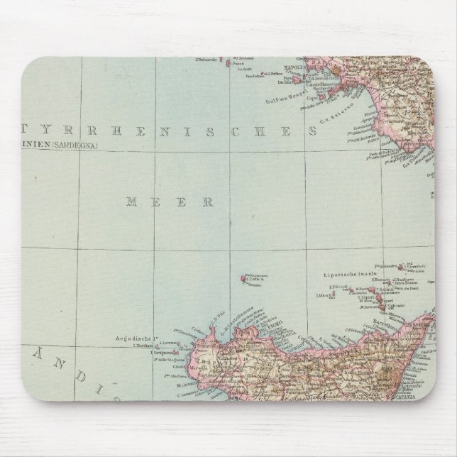 Italien sudliche Halfte, Map of South Italy Mouse Mat (Front)