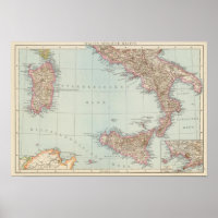 Italien sudliche Halfte, Map of South Italy