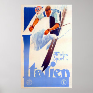 ITALIEN WINTER SPORT by ENIT Italy Travel Tourism Poster