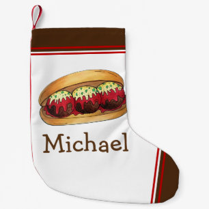 Italiian Meatball Meat Ball Sub Sandwich Marinara Small Christmas Stocking