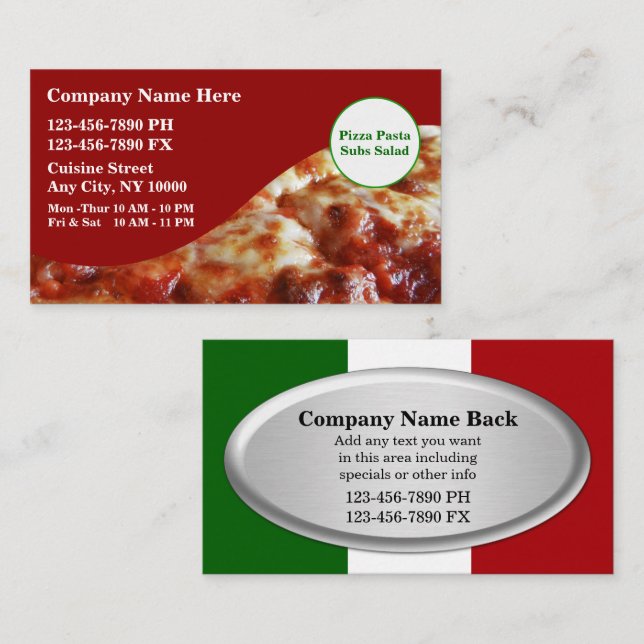 Italine Restaurant Business Cards (Front/Back)