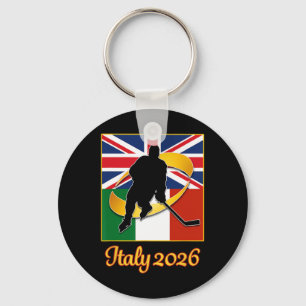 Italy 2026 Ice Hockey United Kingdom Italy Flag Wi Key Ring