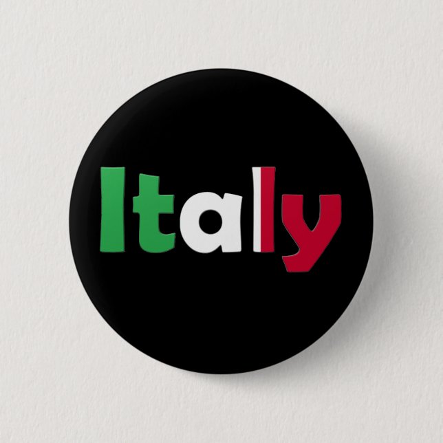 Italy 6 Cm Round Badge (Front)