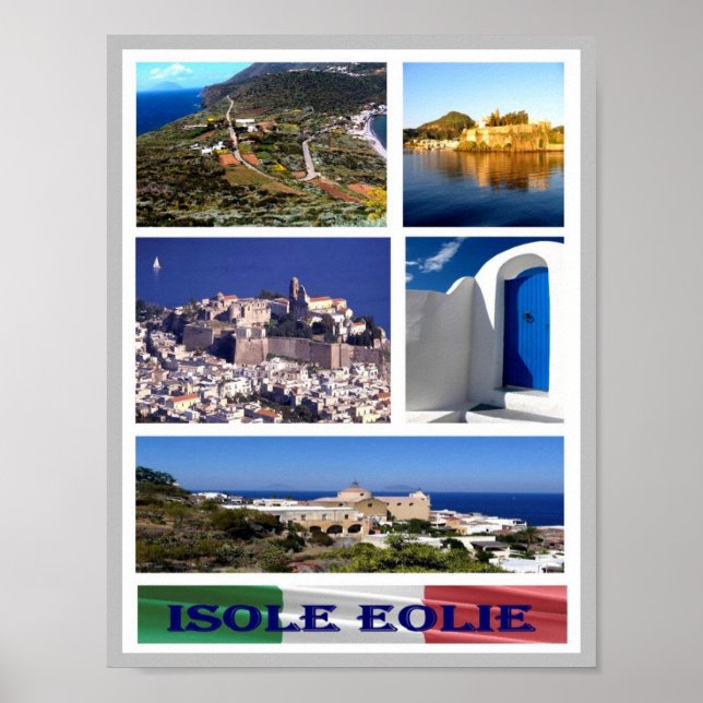 Italy - Aeolian Islands - Mosaic - Poster (Front)