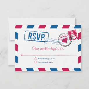 Italy Air Mail Wedding RSVP Card