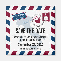 Italy Air Mail Wedding Save the Date