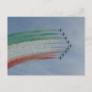 Italy AirForce Frecce Tricolori Italian Flag Postcard
