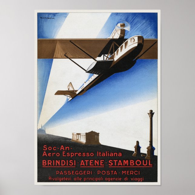 Italy Airline Vintage Poster 1924 (Front)