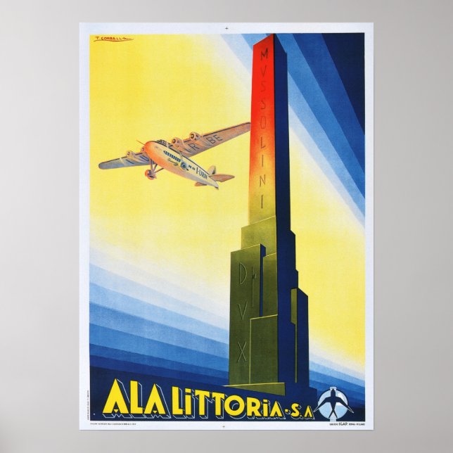 ITALY ALA LITTORIA Airlines Vintage Plane Posters (Front)