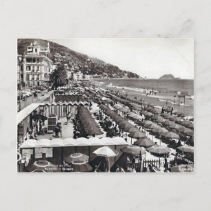 Italy,  Alassio, Umbrellas on the beach Postcard