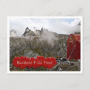 Italy alpine hut Bivacco Fratelli Toso Dolomiti - Postcard