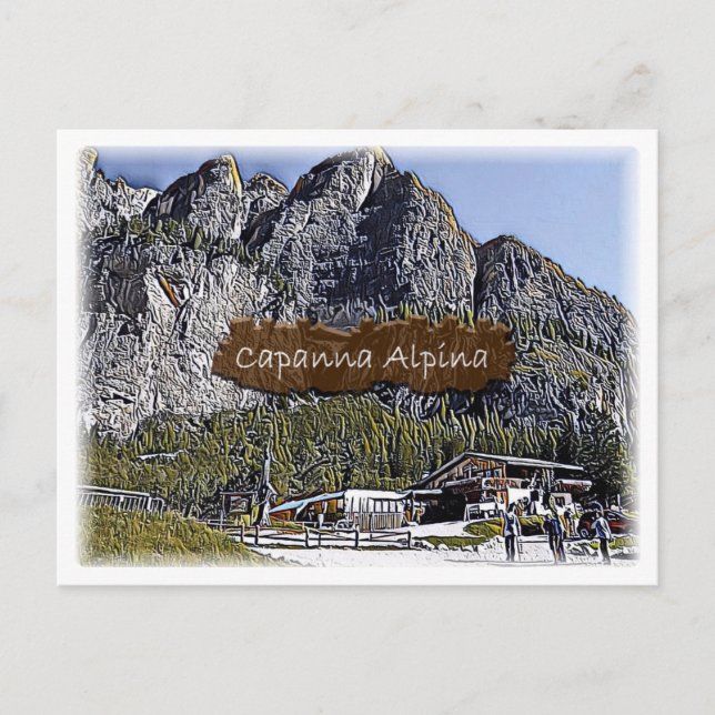 Italy - alpine hut Capanna Alpina - Dolomiti - Postcard (Front)