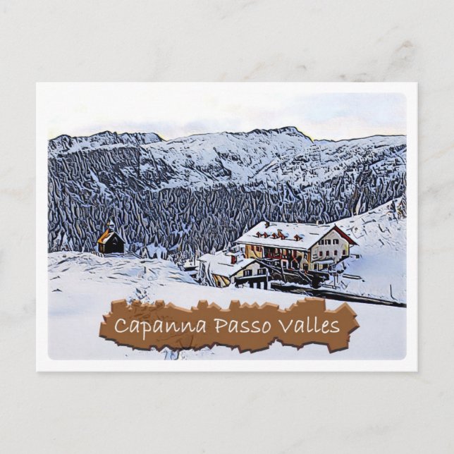 Italy - alpine hut Capanna Passo Valles - Dolomiti Postcard (Front)