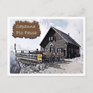 Italy - alpine hut Capanna Piz Fassa - Dolomiti Postcard