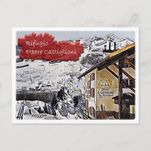 Italy - alpine hut Ettore Castiglioni - Dolomiti Postcard