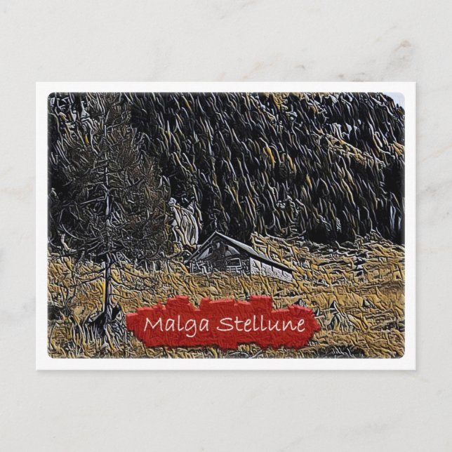 Italy - alpine hut Malga Stellune - Dolomiti - Postcard (Front)