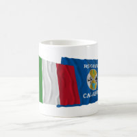 Italy and Calabria waving flags
