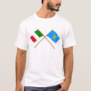 Italy and Friuli-Venezia Giulia crossed flags T-Shirt