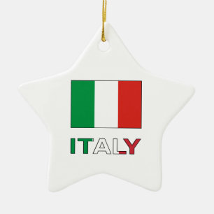 Italy and Italian Flag Ceramic Tree Decoration