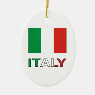Italy and Italian Flag Ceramic Tree Decoration