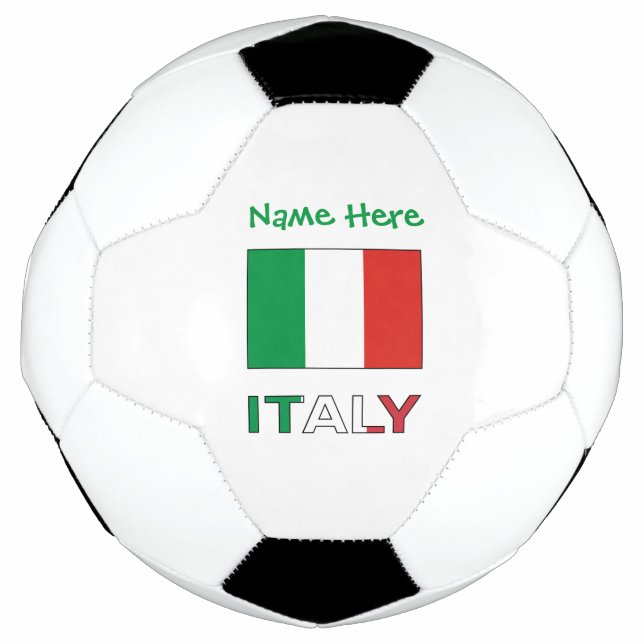 Italy and Italian Flag Green Personalisation  Football (Front)
